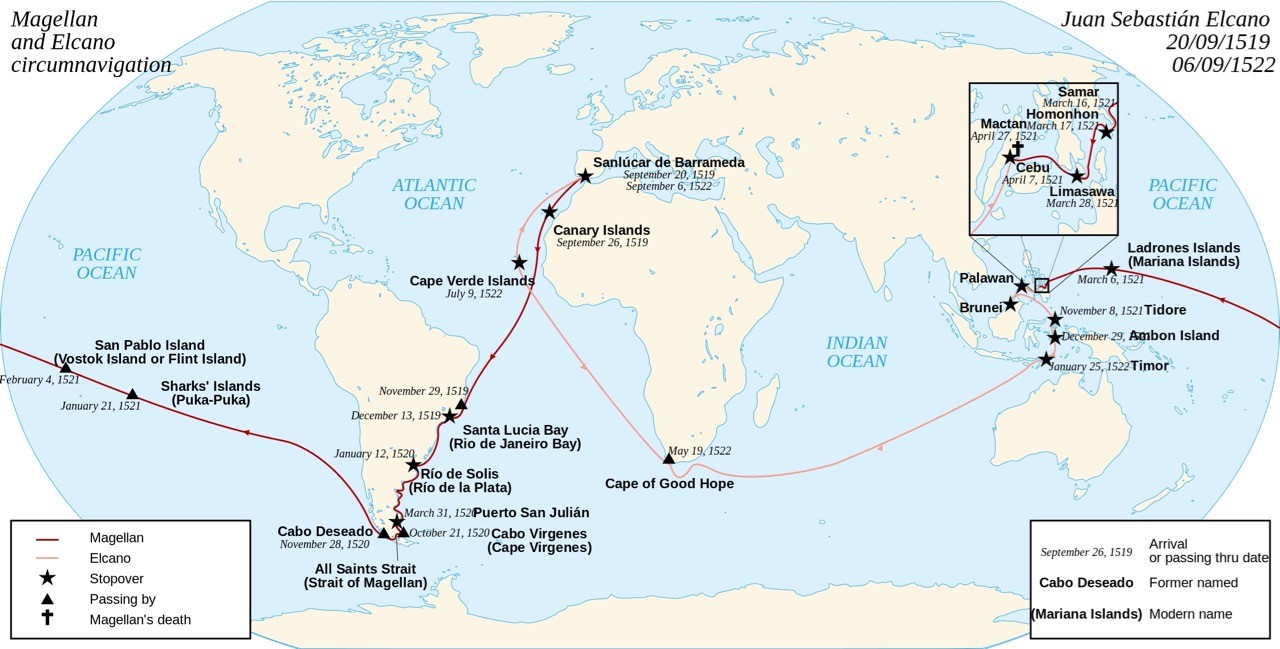 ferdinand magellan journey map