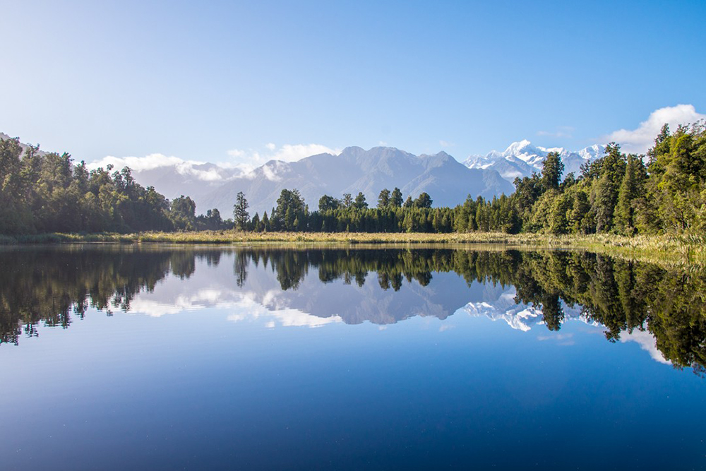 A lake in New Zealand, one of the world's least densely populated countries