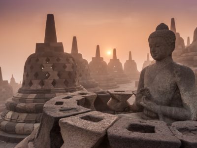 Borobudur in Indonesia, the most multilingual country