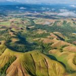 Aerial shot of the Highlands of New Guinea