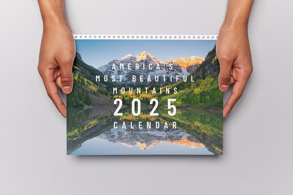 america's most beautiful mountains calendar mock up