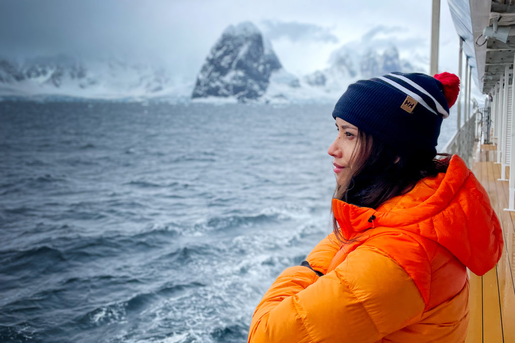 Kia looks out across the Drake Passage