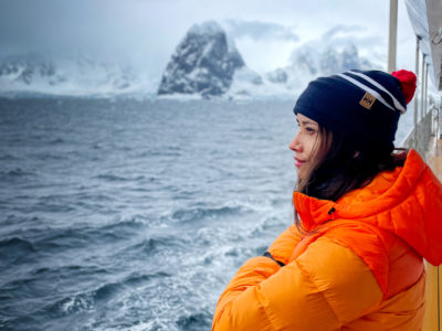 Kia looks out across the Drake Passage