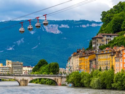 Cable cars over the river in Grenoble – the most liveable city in the world