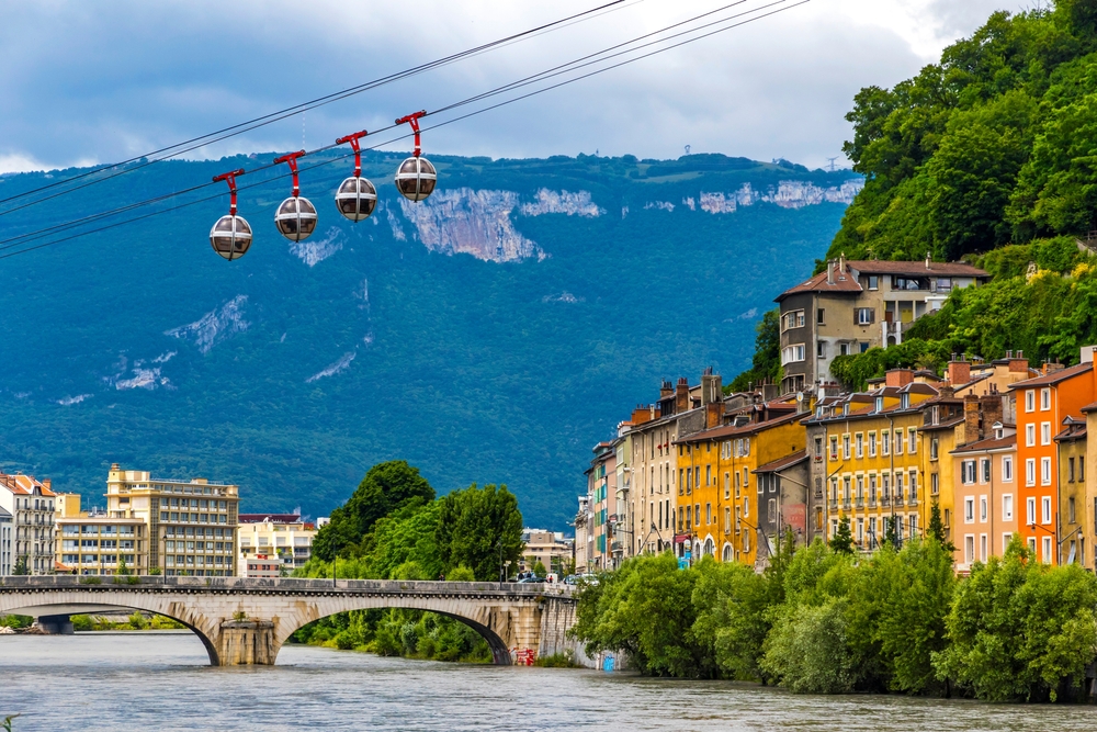 Cable cars over the river in Grenoble – the most liveable city in the world