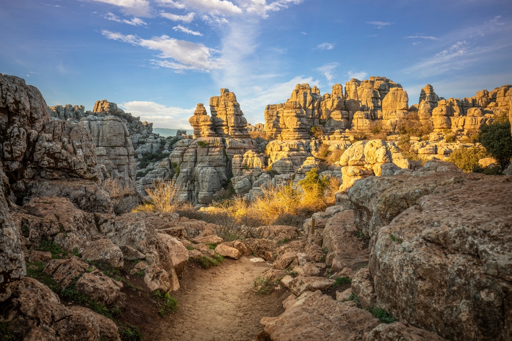 Torcal de Antequera의 석회암 풍경 