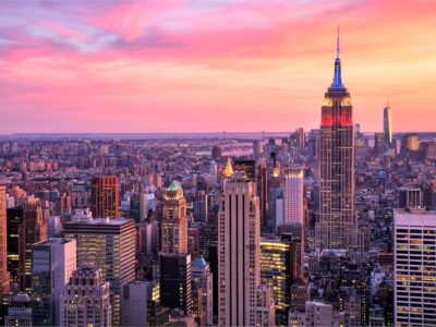 New York City Midtown with Empire State Building at Amazing Sunset