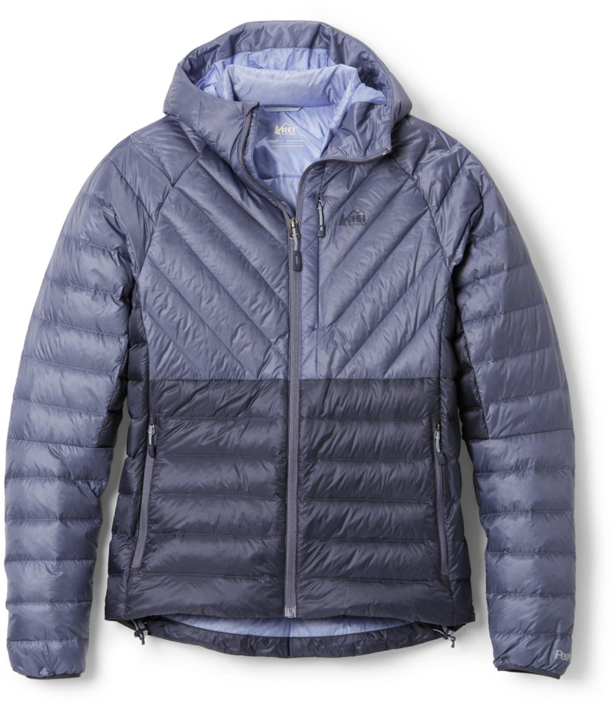 purple down jacket in the REI cyber week sale