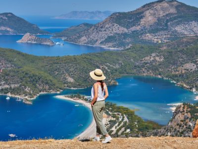 An expat looks out across Fethiye beach in Turkey