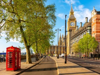 Red telephone boxes and Big Ben in London - the world's best city