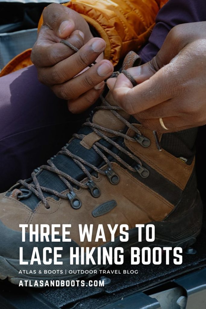 Three ways to lace hiking boots Pinterest pin